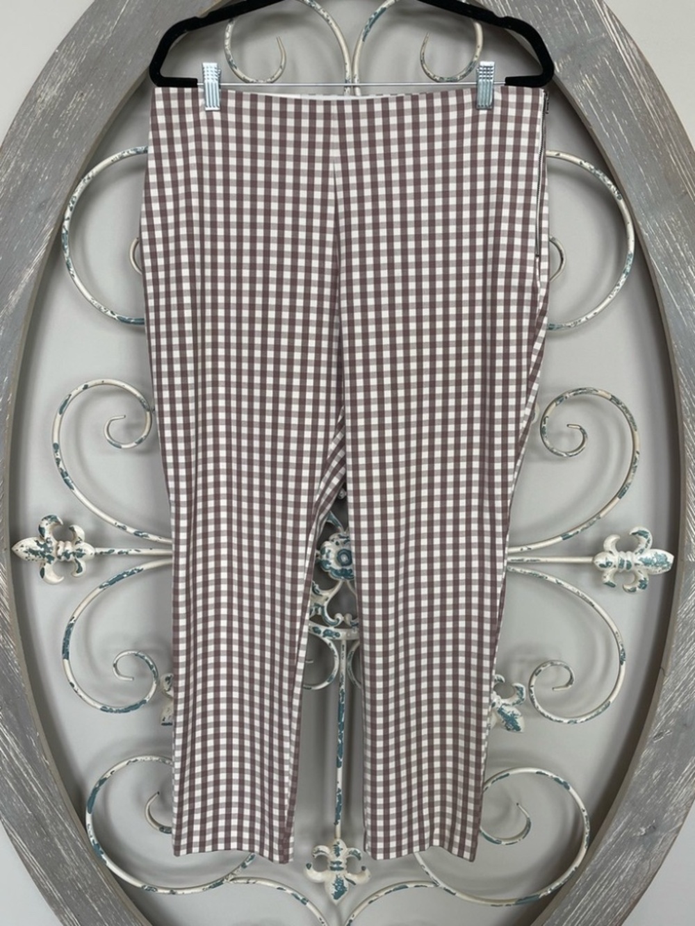 a new day Brown and White Gingham Skinny Pants